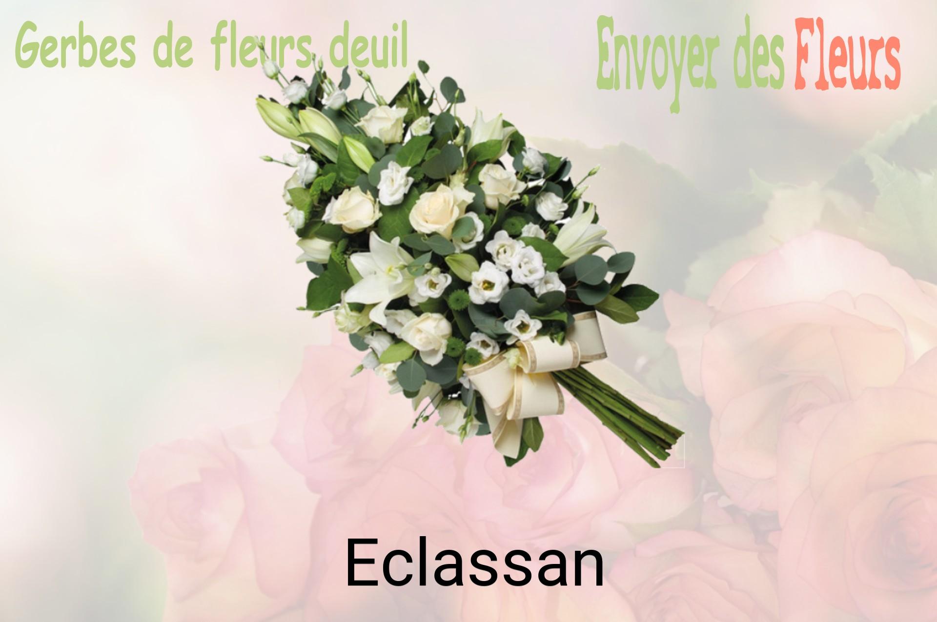 Gerbe de fleurs de deuil livrée à Eclassan